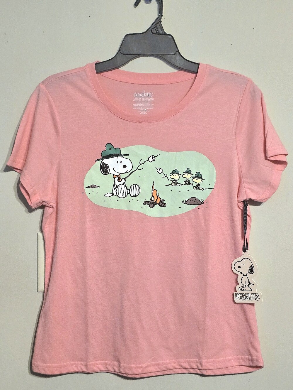 Peanuts Pink Snoopy Camping Graphic Tee